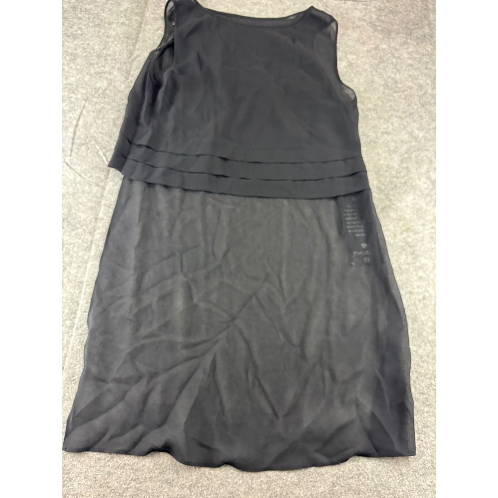 Bebe 100% Silk Chiffon Top Sheer Train Layered Black Going Out Sexy Womens S